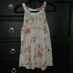 Market & Spruce Milagra Caged Lace Halter Blouse (Size Large)